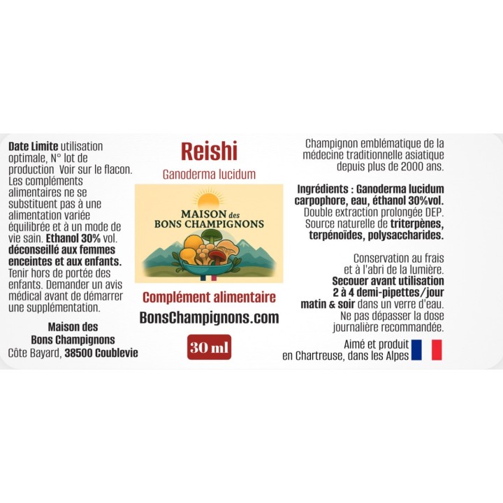 Bons Champignons REISHI cultivé en France