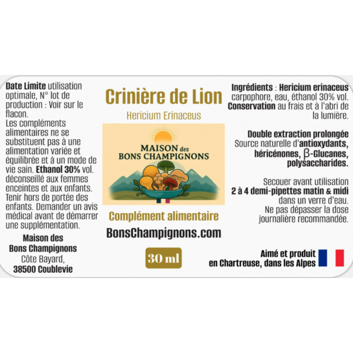 3 mois pack Duo Yin Yang – Reishi Crinière de Lion | Extraits Bio | Maison des Bons Champignons – COUBLEVIE, VOIRON, Chartreuse