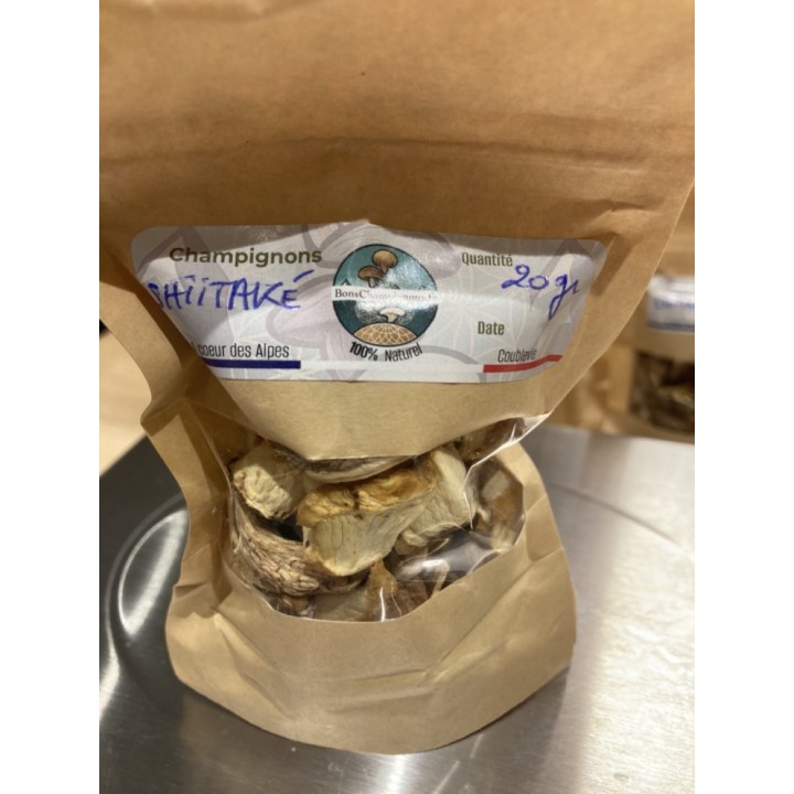 SHIITAKE séchés cultivés en France avec gratitude et amour